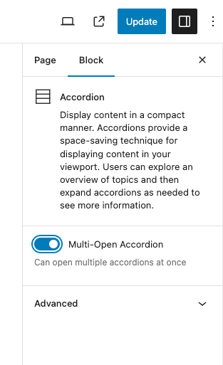 Setting Multi-open option for Accordion