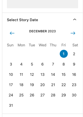 Date Selector for Story Card